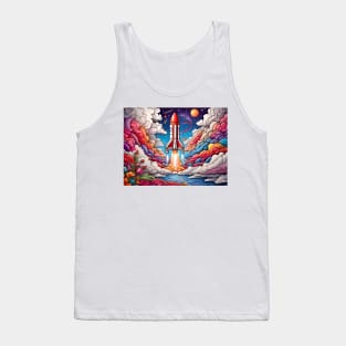 Rocketing through Cloudscapes: A Coloring Spectacle (142) Tank Top